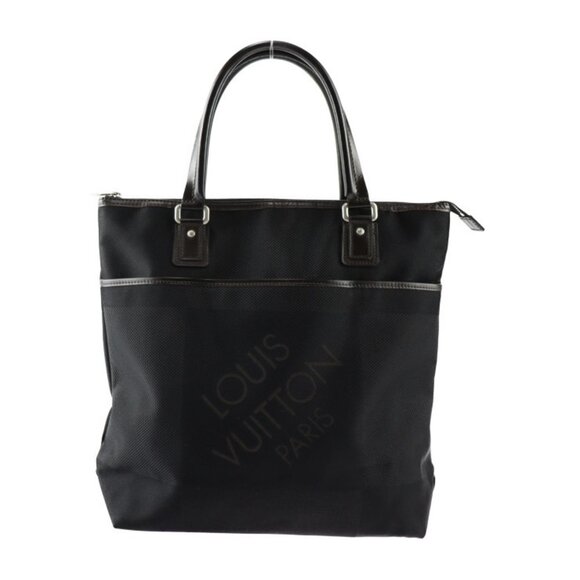 LOUIS VUITTON Black Damier Leather Tote Bag - Picture 1 of 10
